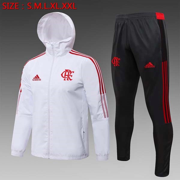 Windjacke Flamengo Komplett Set 2022 Weiß Schwarz